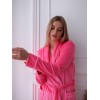 Жіночий велюровий халат з кантом Camelia Маліновий